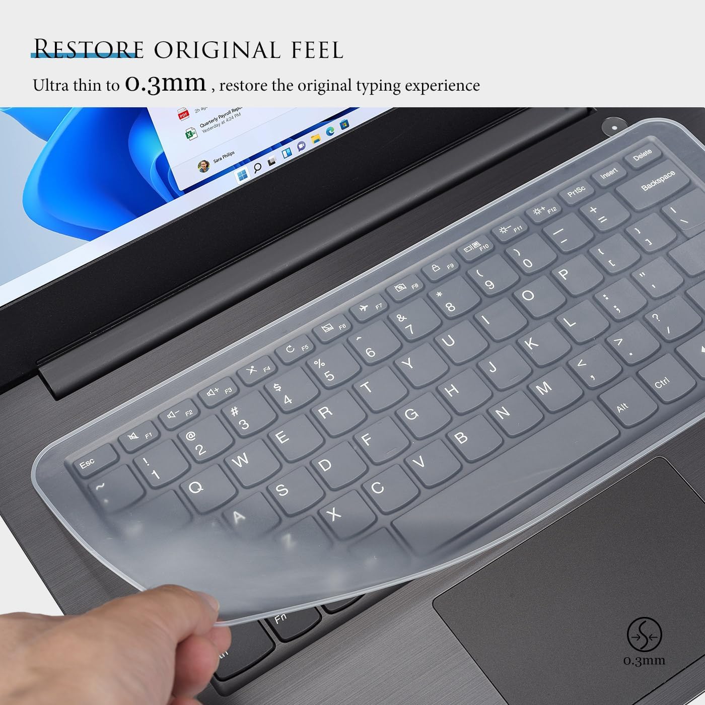 Kit de protección para Notebook| Protector de teclado + Protector de pantalla + Skin Posterior transparente