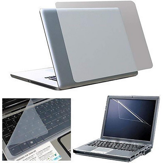 Kit de protección para Notebook| Protector de teclado + Protector de pantalla + Skin Posterior transparente